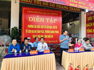 Quang Phong diễn tập phương án chữa cháy và cứu nạn cứu hộ